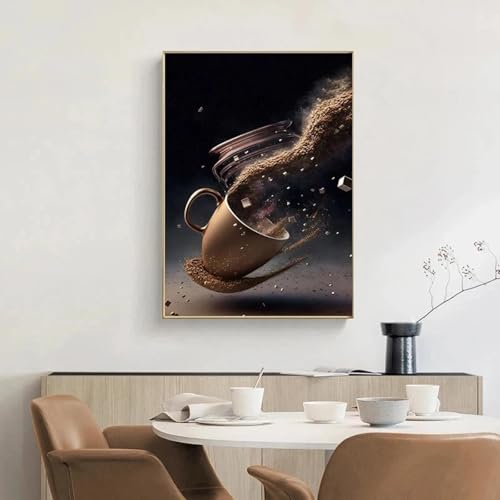 Affiche café galaxie colorée | Décoration murale sur toile pour transformer l'ambiance d'un café