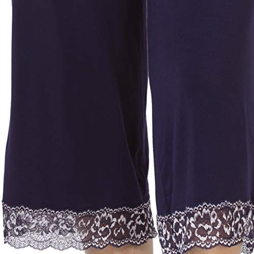 Image of Amante Solid Below Knee Mid Rise Capri Sleep Bottom