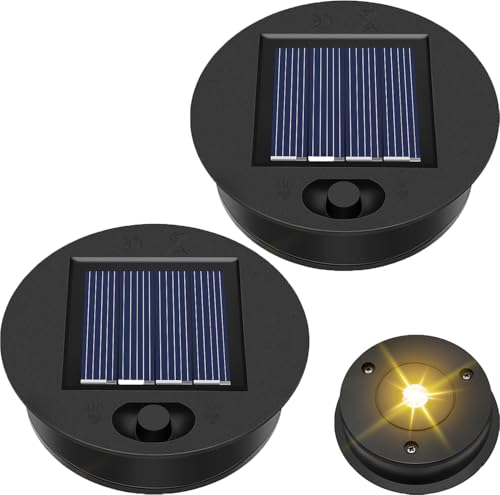 Lámparas Solares de Repuesto,2 Piezas 7cm Accesorios de Repuesto Luz SolarRepuesto Luz Solar,Piezas de Repuesto para Lámparas Solares,Accesorios de Repuesto Luz Solar,Impermeable Caja Batería Sola