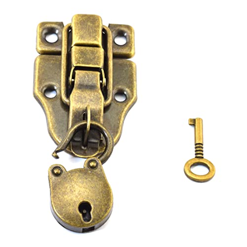 Retro Bronze Duckbilled Toggle Hasp Latch and Padlock Kits for Tool Box, Jewelry Box, Wooden Box, Gift Box, etc