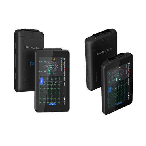 Lepu Medical - PCECG 500 Pocket EKG-Monitor mit 6/12 Ableitungen in Kombination mit Glasgow-Algorithmus, Echtzeit-EKG-Datenerfassung und -analyse, 33236
