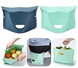 Restaswork 2Pcs Foldable Multifunctional Camping Stool Portable Plastic Stool Lightweight Folding St