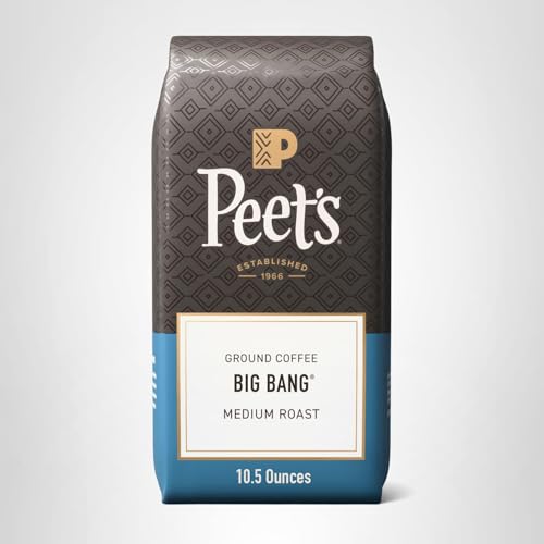 Peet's Coffee, Medium Roast Ground Coffee, 100% Arabica Coffee - Big Bang 63 Ounces (6 Bags of 10.5 Ounces)