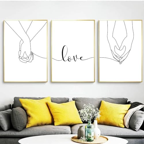 Toile peinture couples mains amour art pour célébrer votre union au quotidien