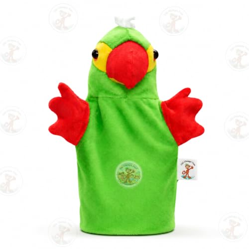 Image of Parrot Hand Puppet for Kids | Soft Plush Animal Puppet | Educational Storytelling Toy | Interactive Role Play | Preschool Learning | Gift for Boys & Girls