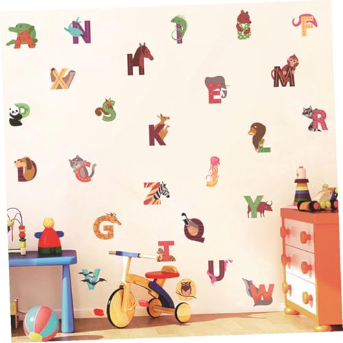 Set de 26 Adhesivos de Pared Abecedario con Animal miniatura 6