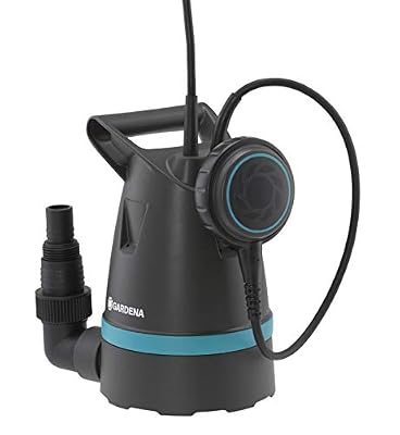 Gardena Pompe submersible pour eaux claires 8600 Basic : Pompe d'évac. avec raccord flex, 8 600 l/h, aspiration à plat jusqu'à 4 mm, interrupteur à flotteur, fonction fonctionnement continu (9001-47)