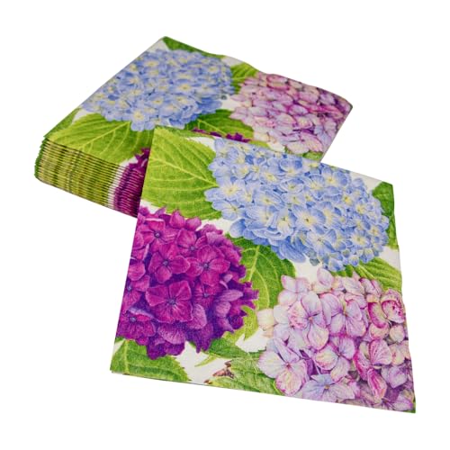 Caspari 4070253 Hydrangea Garden Cocktail Napkin thumb #4