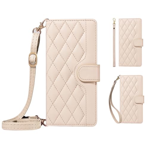Ymyhyuxi Leather Flip Cases for RedMi 10C 4G Case Business Cover Card Wallet Phone Bag Covers (Beige)