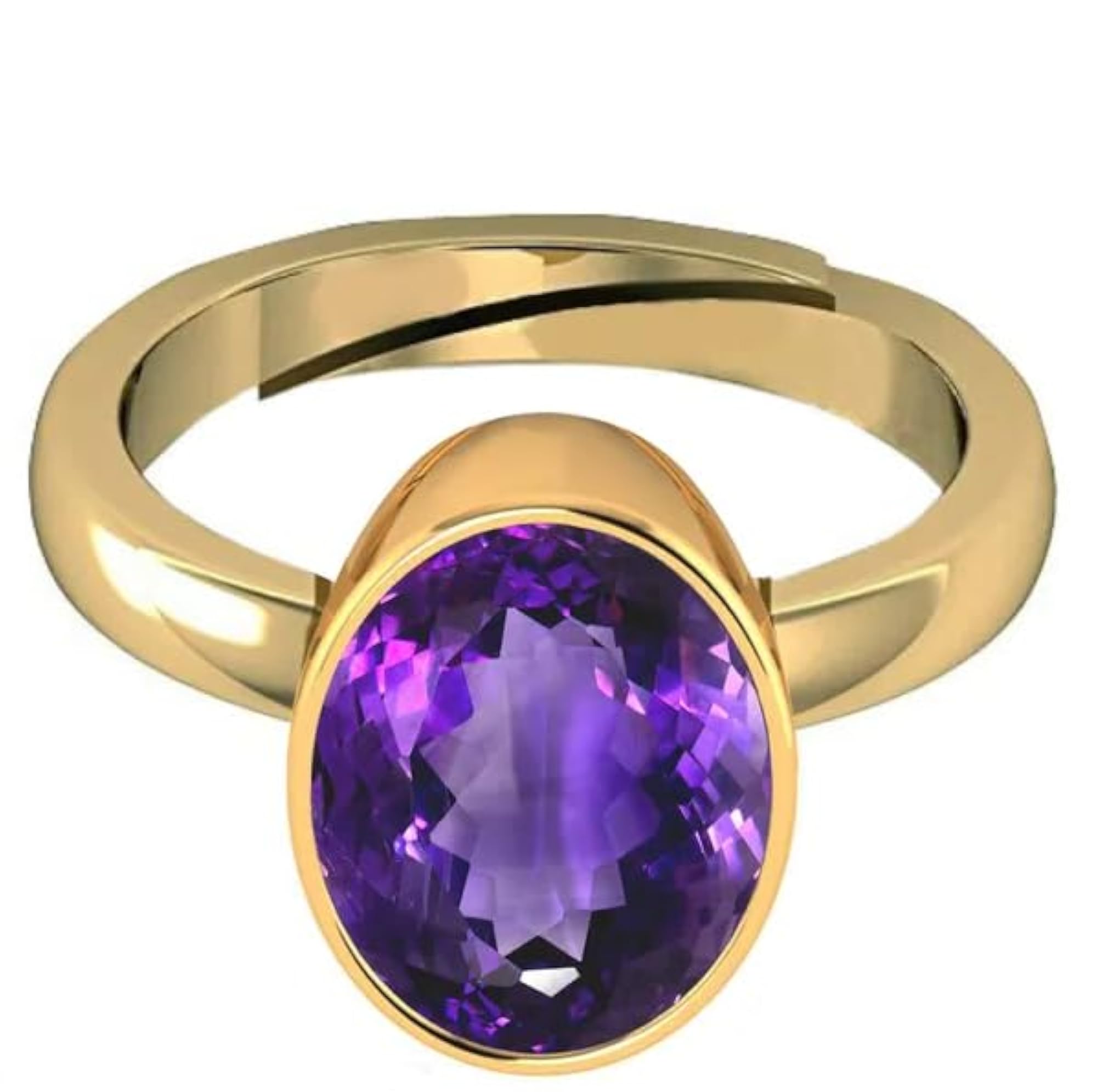 Natural Amethyst Katela Gemstone Gold Ring