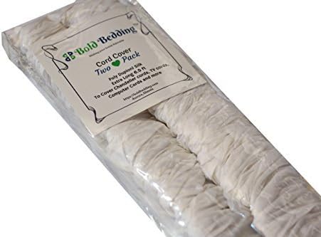 Cord & Chain Cover, 6.5 feet, 2 Pack Silk-Type Fabric, Hook-and-Loop Strip Close- Use for Chandelier, Lighting, Wires (White)