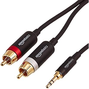 Amazon Basics 3.5mm to 2-Male RCA Adapter Audio Stereo Cable – 4 Feet