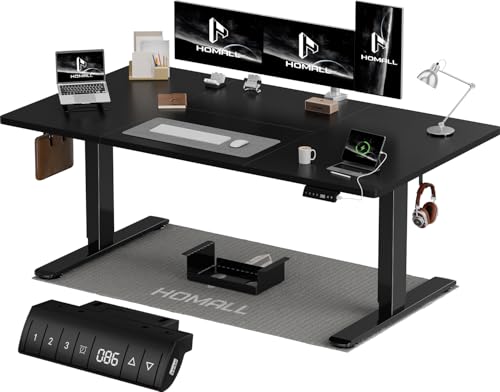 Homall Bureau Assis Debout Électrique 160x80 cm Bureau Réglable en Hauteur avec Fonction Mémoire...