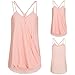 Produktbild OSYARD Damen Mode Sommer Wrap Kreuz ärmellosen Chiffon Casual Sling Tank Top Blusen(EU 44 / XL, Rosa)