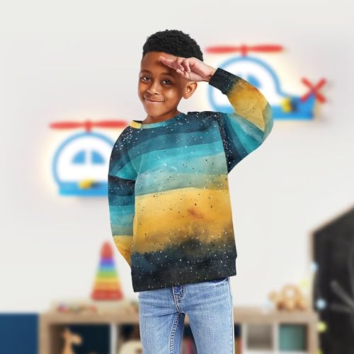 Wudan Glitter Blue Yellow Black Kids Boys Pullover Hoodie Fleece Sweatshirts for Boys4