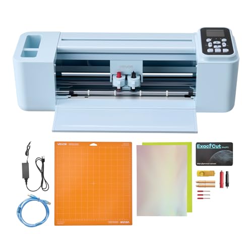 VEVOR Plotter de Corte de Vinilo de 305 mm con Kit de Herramientas, Control Táctil y Botones, Máquina Cortadora Multifuncional Compatible con iOS Android Windows Mac para Bricolaje Papel Tarjetas