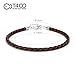 T400 Black Brown Red Pink White Bangle Charm Braided Bracelet Genuine Cowhide Leather Wristband for Unisex Women Men Beads Gift