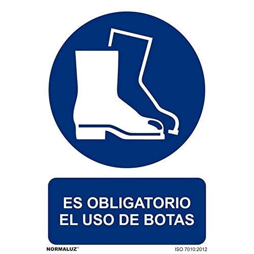 Normaluz Rd20005 - Señal Es Obligatorio El Uso De Botas Pvc Glasspack 0,7 Mm 21X30 Cm