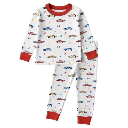 Zenulove Viscose Baby Pajamas 2-Piece Pajamas for Kids Ultra Soft Comfy Moisture-Wicking, Gentle on Sensitive Skin (US, Age, 6 Years, Race Car)