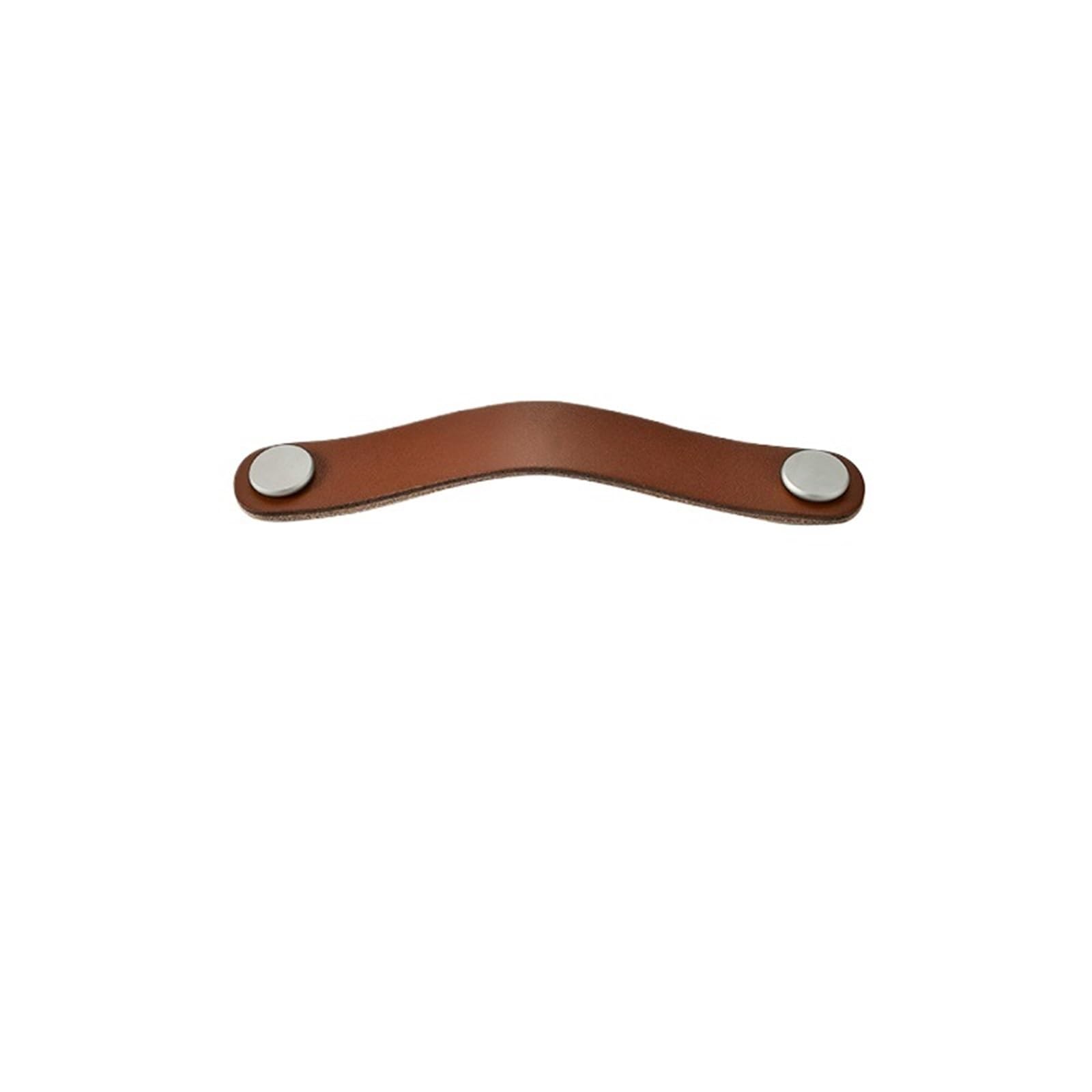 CQAHDSEVF Leather Drawer Pulls, Leather Aluminum Drawer Knobs and Handles Multicolor 96 mm, 128 mm(Brown,128mm)