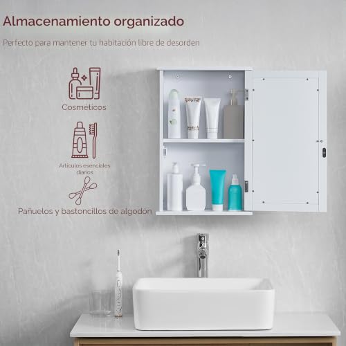 Miniatura 4 de Bath Vida Mueble De Baño De Pared, De Madera De Color Blanco, Con Espejo