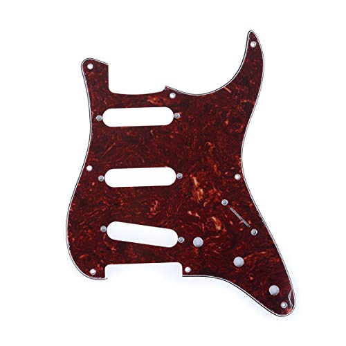 Musiclily Pro 8 trous 50s 57 Style Vintage Strat SSS Guitare Pickguard pour American Stratocaster, 4Plis Brun Tortoise - Les Beatles, Paul McCartney, John Lennon, RIngo Starr, George Harrison Musiclily Pro 8 trous 50s 57 Style Vintage Strat SSS Guitare Pickguard pour American Stratocaster, 4Plis Brun Tortoise