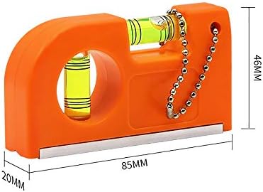 DollaTek Mini Zipper Spirit Level Hanging Buckle with Chain Spirit Level Magnetic Aluminum Alloy Balance Ruler