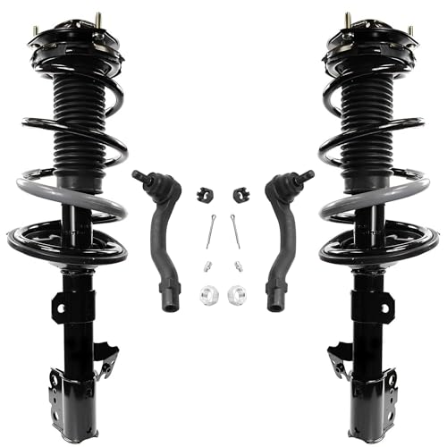 Image of Detroit Axle - AWD Front 4pc Struts Kit for 01-03 Toyota Highlander, 2 Struts & Coil Spring 2 Outer Tie Rod Ends 2001 2002 2003 Replacement