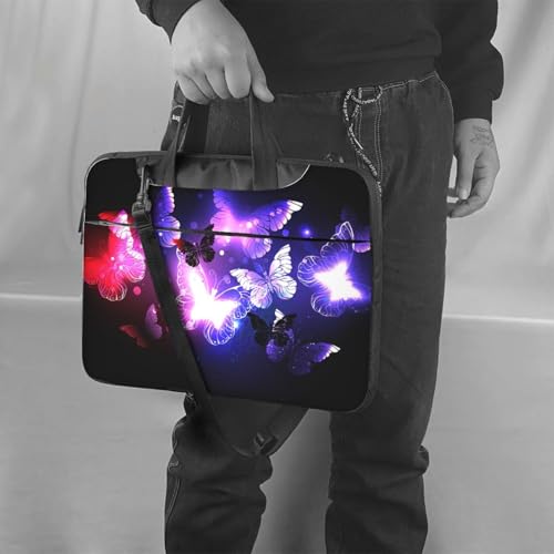 Sac d'ordinateur résistant aux chocs imprimé papillon violet