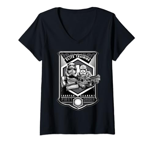 T-shirt Star Wars femme Captain Phasma col en V haut premier ordre noir