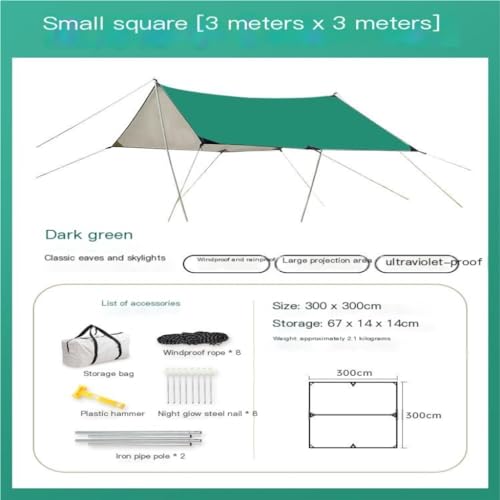 Toldo para Camping Resistente al Agua y UV Verde miniatura 2