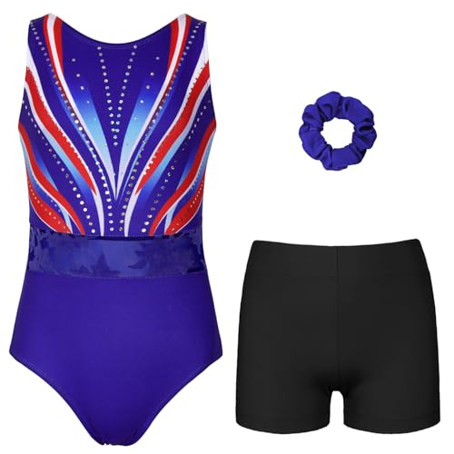 Girls' gymnastics leotards with shorts activewear