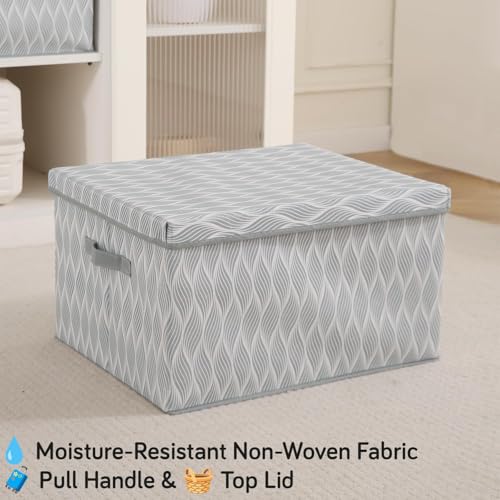 Image of HOKIPO Storage Box and Organiser for Clothes | Cloth Organiser for Storage | Wardrobe Organizer for Storage with Lid | Non-Woven, Foldable - Pack of 1 Extra Large (NEW-AR-5815)