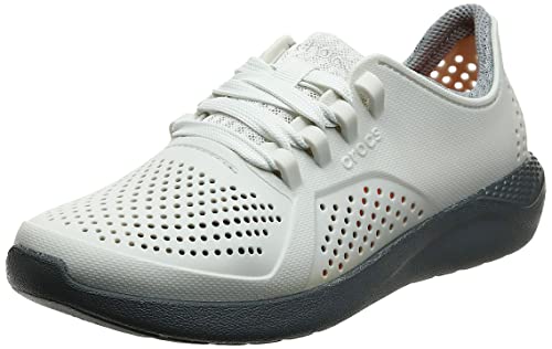 Crocs Men s LiteRide Pacer Sneaker, Almost white slate Grey, 9 M US