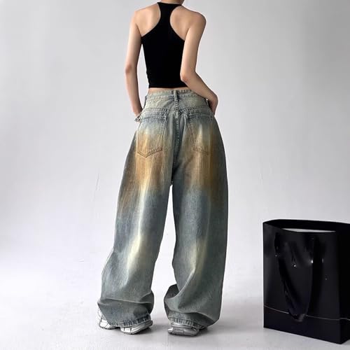 Baggy Jeans for Women Men Y2K Wide Leg Retro Distressed Grunge Denim Pants Casual Fashion Hip Hop Harajuku Streetwear4