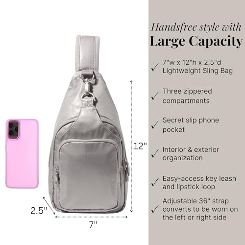 Image of Baggallini Women's Central Park Sling 12 inchx7 inch Crossbody Bag W /Convertible Adjustable Shoulder Strap