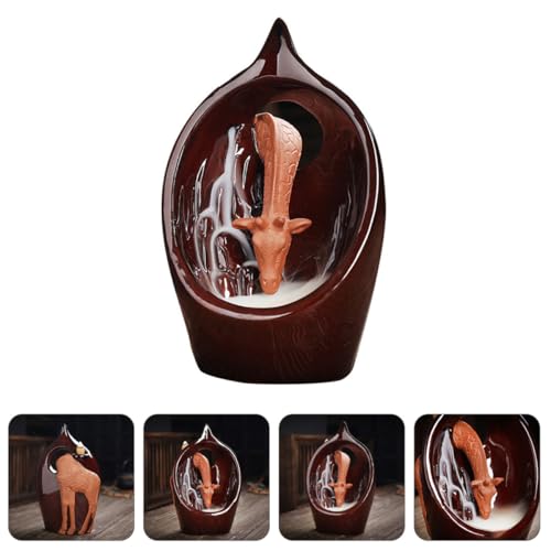 Brûleur de parfum à reflux girafe support cônes parfum rétro céramique - 8