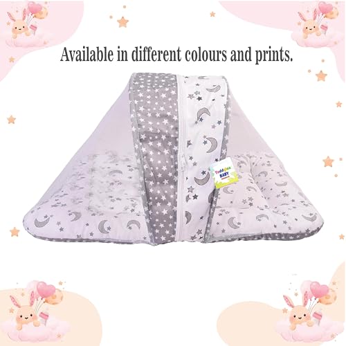 Image of Toddylon Baby Bedding Set New Born Baby Bed Mosquito Net | Carry Bag|Sheets | Essentials Combo (0-6 Months) (4PCS Set)