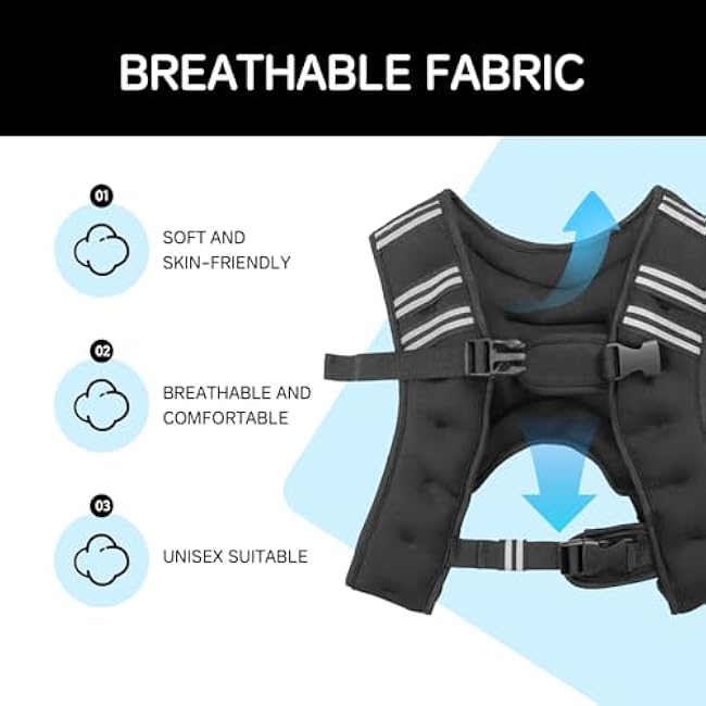 Weighted Vest for Strength Training - 11lbs - Heavy Duty Tactical Weight Vest for Fitness, CrossFit, and Endurance Workouts, Adjustable and Comfortable Design