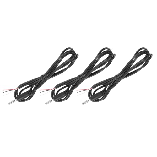3 piezas conector Jack 3.5mm macho a cable abierto 1m