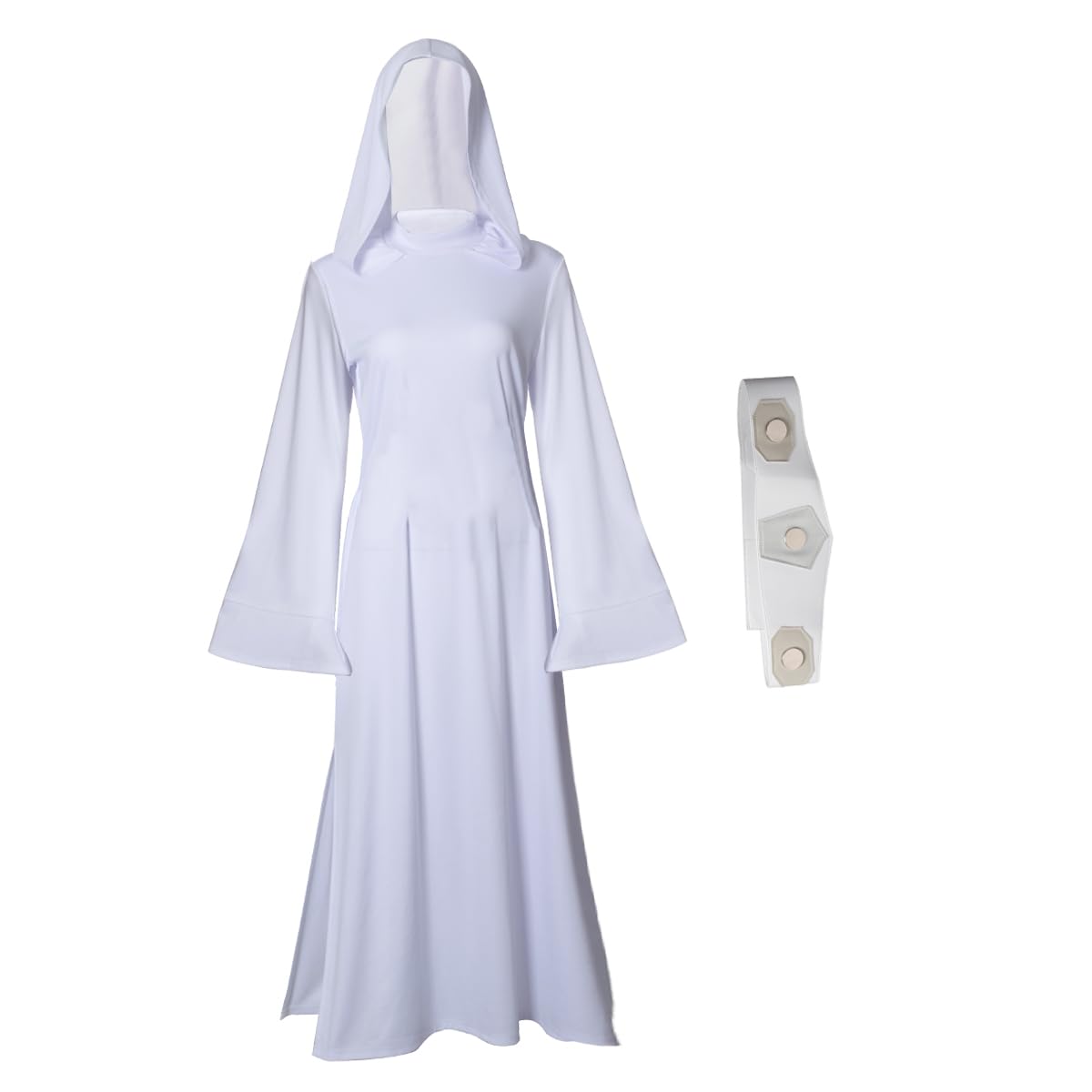 Womens Star Costume Long Hooded Princess Dress Halloween Tunic Robe with Belt