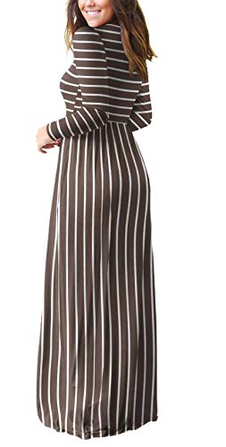 Image of DEARCASE Women's Maxi Dress Long Sleeve Crewneck Empire Waist Long Dresses