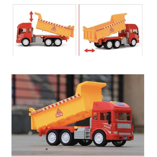 Image of Dumper Truck, Pull Back Vehicles for Kids, Friction Power Truck with Light & Sound, Toys for Boys (Multicolor)