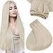 Easyouth Hair Weft Hair Extensions Natural Brazilian Human Hair Weft 1000 White Blonde Sew in Hair Extensions Remy Hair for Women 18 Inch 100g