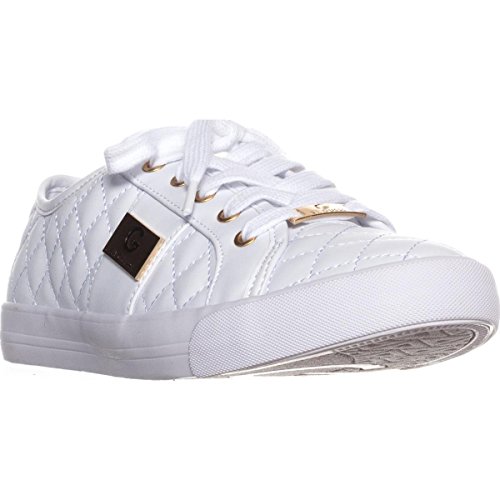 G by Guess Backer2 Quilted Fashion Sneakers, White, 7 US