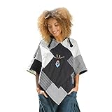 virblatt - Poncho Damen | 100 % Baumwolle | Strick Ponchos & Capes Damen | Poncho Mädchen Poncho Damen Sommer Chai Dee S-M schwarz