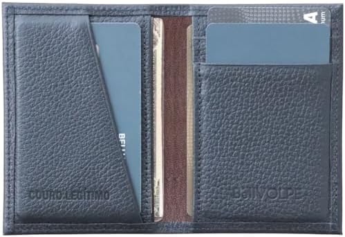 Carteira Masculina Antifurto Proteção RFID Slim Mini Couro Legíti...