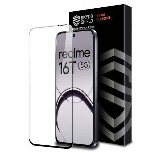 Image of Military-Grade Gorilla Tempered Glass For Realme 16T and Realme P4R (6.81 Inch) With Installation Kit | Edge to Edge Coverage | Black
