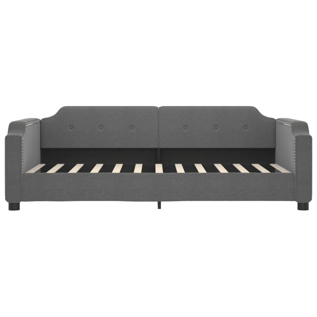 Rozkładane łóżko dzienne, ciemnoszare, 90 x 190 cm, obicie materiałowe, sofa 2 w 1 z 2 szufladami, wytrzymała rama łóżka do pokoju gościnnego, salonu lub sypialni