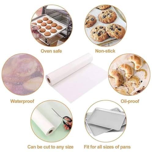 Image of 1 Kilogram Wrap Food Wrapping Roll with Sealing Sticker, Non-Sticky Butter Paper Roll for Roti Use as Parchment Paper OR Kitchen Roll Paper or roti clothes wrap(200 meter)